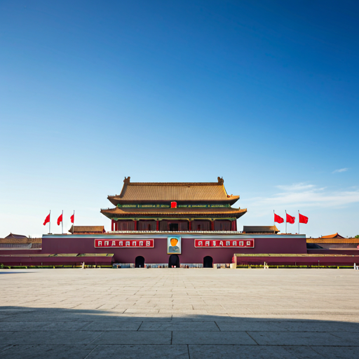 北京天安门广场与城市天际线全景